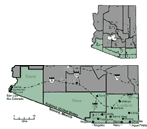 Map of the ArizonaSonora border