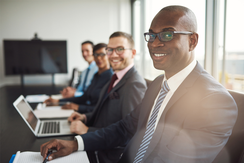 business group at a table