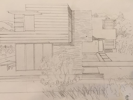 One of Terrance’s architectural drawings.