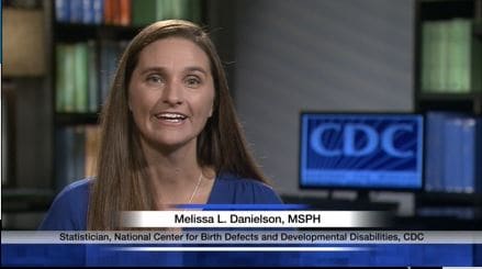 Visual image of a CDC Statistician discussing findings from an ADHD study.
