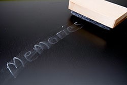 blackboard with memories in fading chalk and eraser