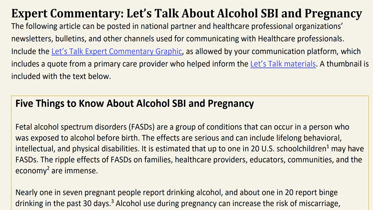 Commentary: Let's talk about alcohol SBI