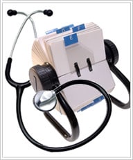 ALSRegistry stethoscope and rolodex