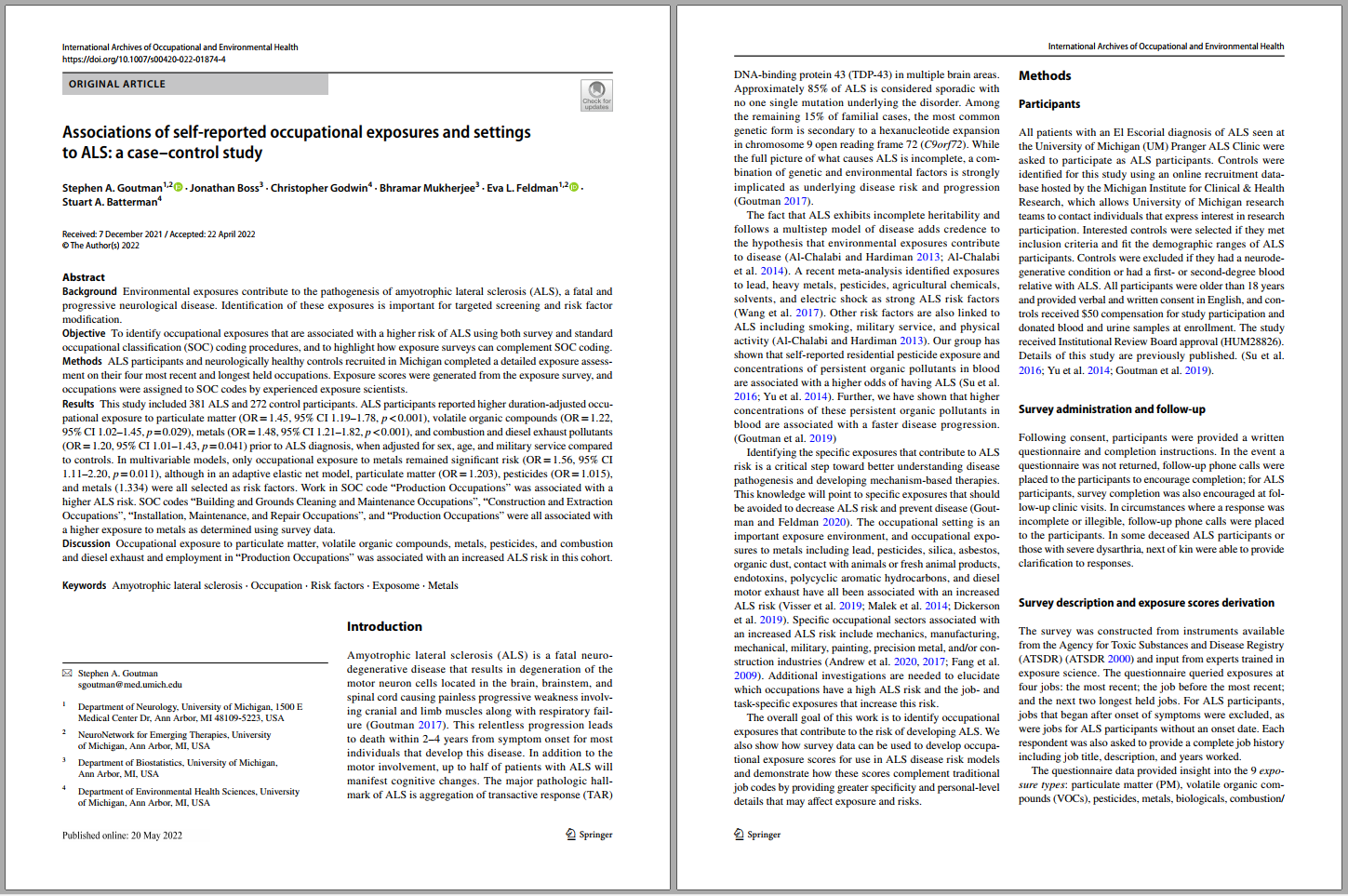 Screenshot of first two pages of paper