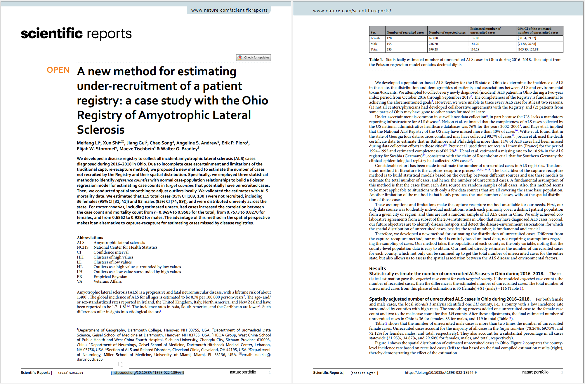 Li 2022 New statistical Screenshot of first two pages of paper