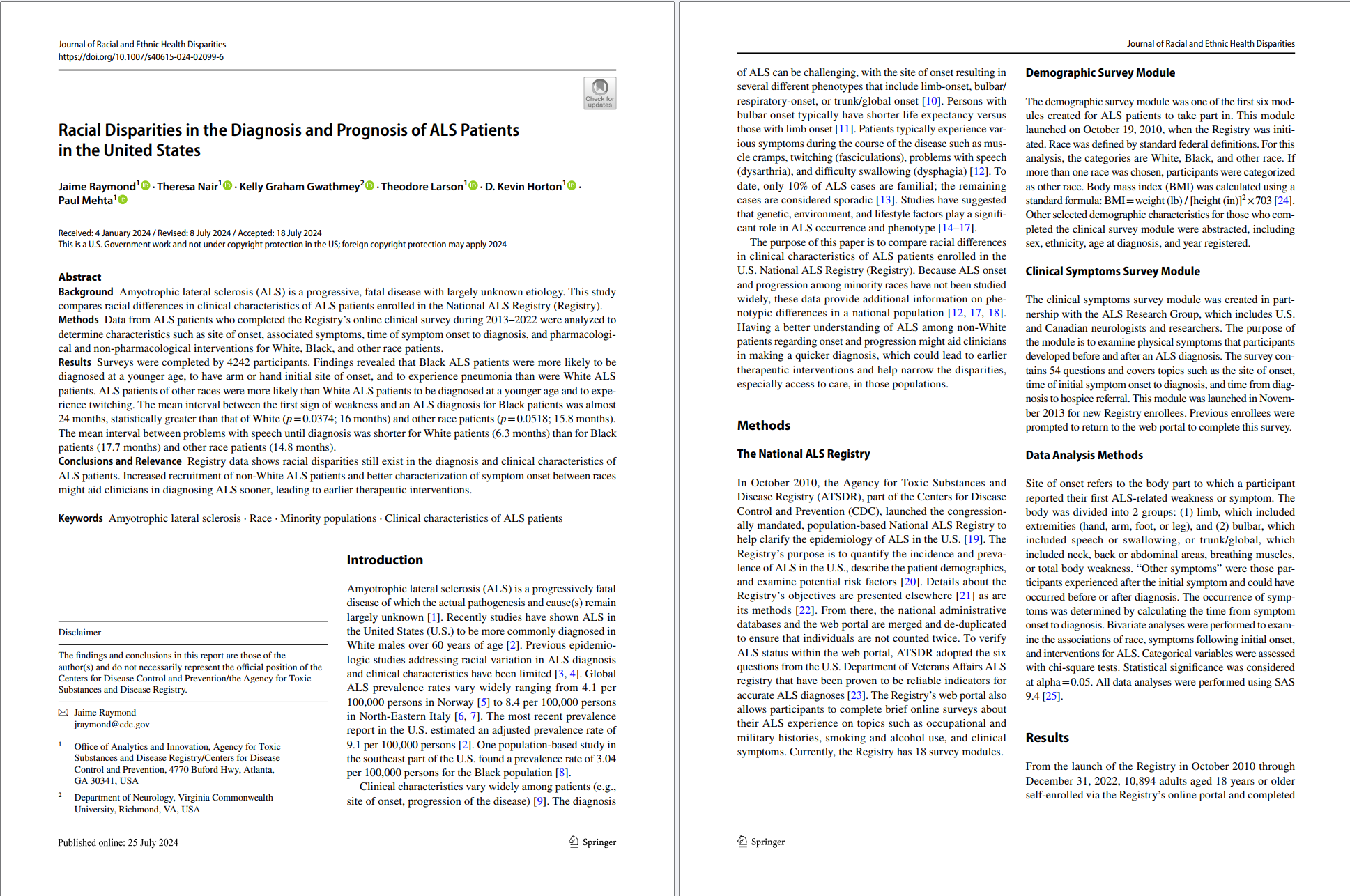 Raymond-2024-Race Screenshot of the first two pages of the report.
