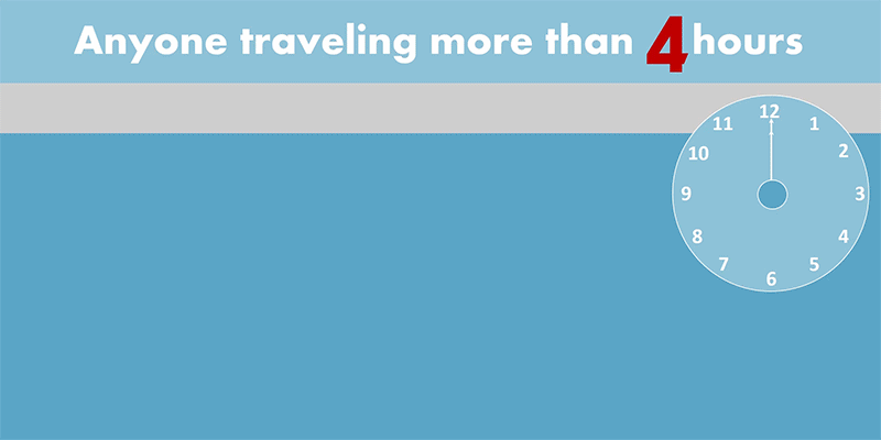 Anyone traveling more than 4 hours by air, by car, or by bus… can be at risk for blood clots. Protect yourself this travel season. 1. Move your legs frequently and walk around every 1 – 2 hours. 2. Know the symptoms of blood clots and when to get help. 3. If you are at risk for blood clots, talk to your doctor about how to prevent them. Learn more about blood clots by visiting. www.cy118119.com/ncbddd/dvt/travel.html
