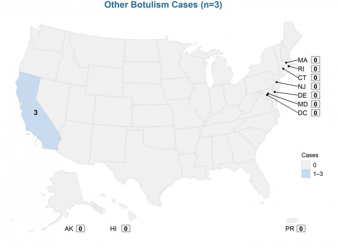 Other California reported two iatrogenic cases and also one patient with adult intestinal colonization