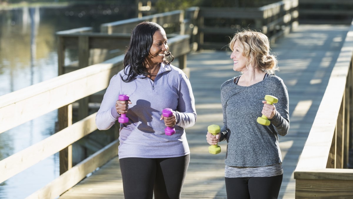 Photo of two women walking