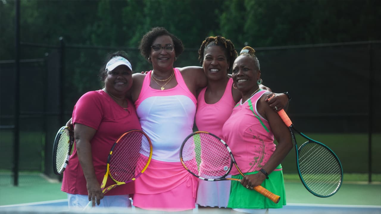carletta-tennis Photo of Carletta with her friends playing tennis