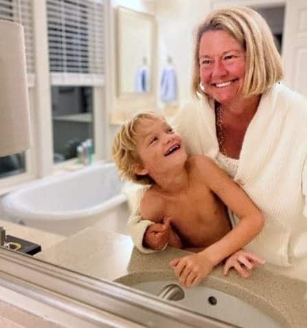 Photo of Adrian and her young son