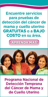 Gráfica para compartir sobre las pruebas de detección del cáncer de mama y cuello uterino.