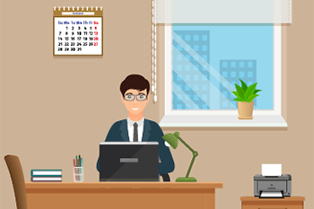 Image of a cancer registrar collecting information