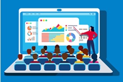 Illustration of a woman making a presentation