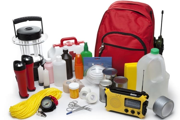 Photo of a backpack with emergency supplies