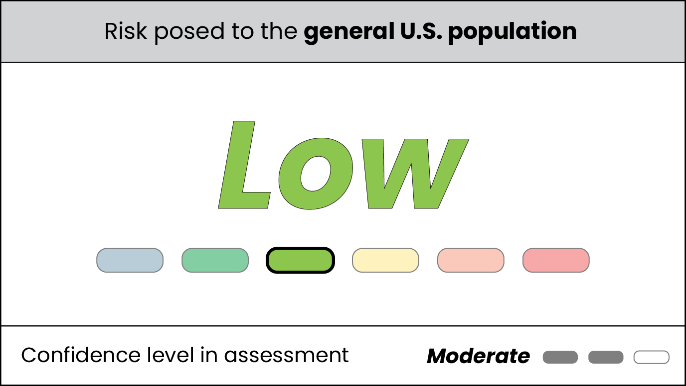 Table displaying low risk and medium confidence of Marburg virus outbreak in Ethiopia to the general U.S. population.
