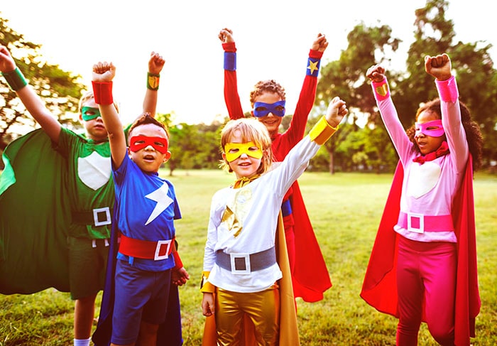 Kids dressed as superheroes Kids dressed as superheroes