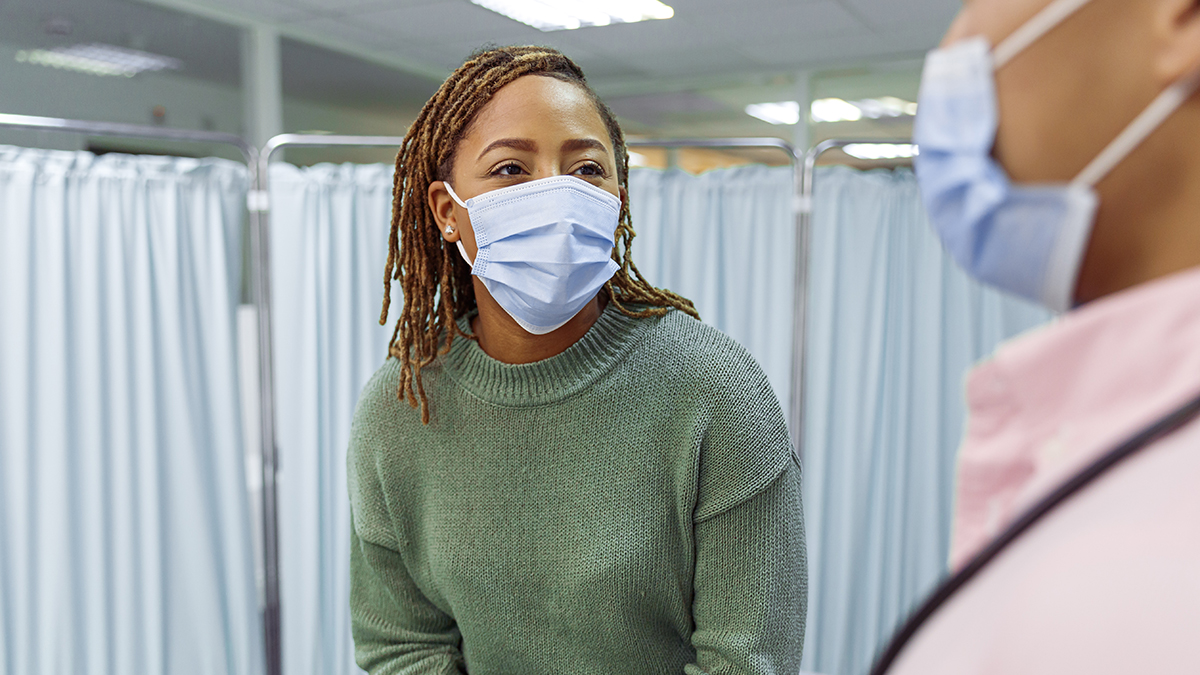 myths1 Patient speaking with her health professional.