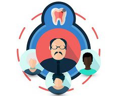 icon-1in4 Four people with a tooth icon