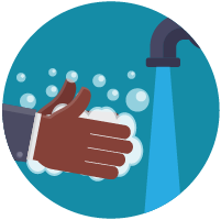 Image of a person washing his hands