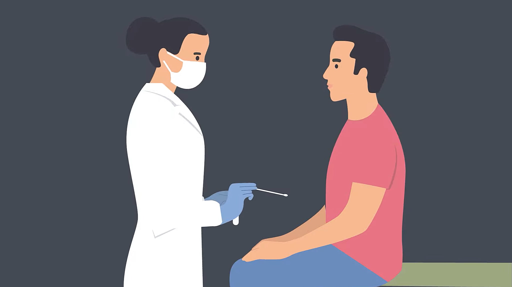 PCR Test Healthcare professional administering a NAAT test.