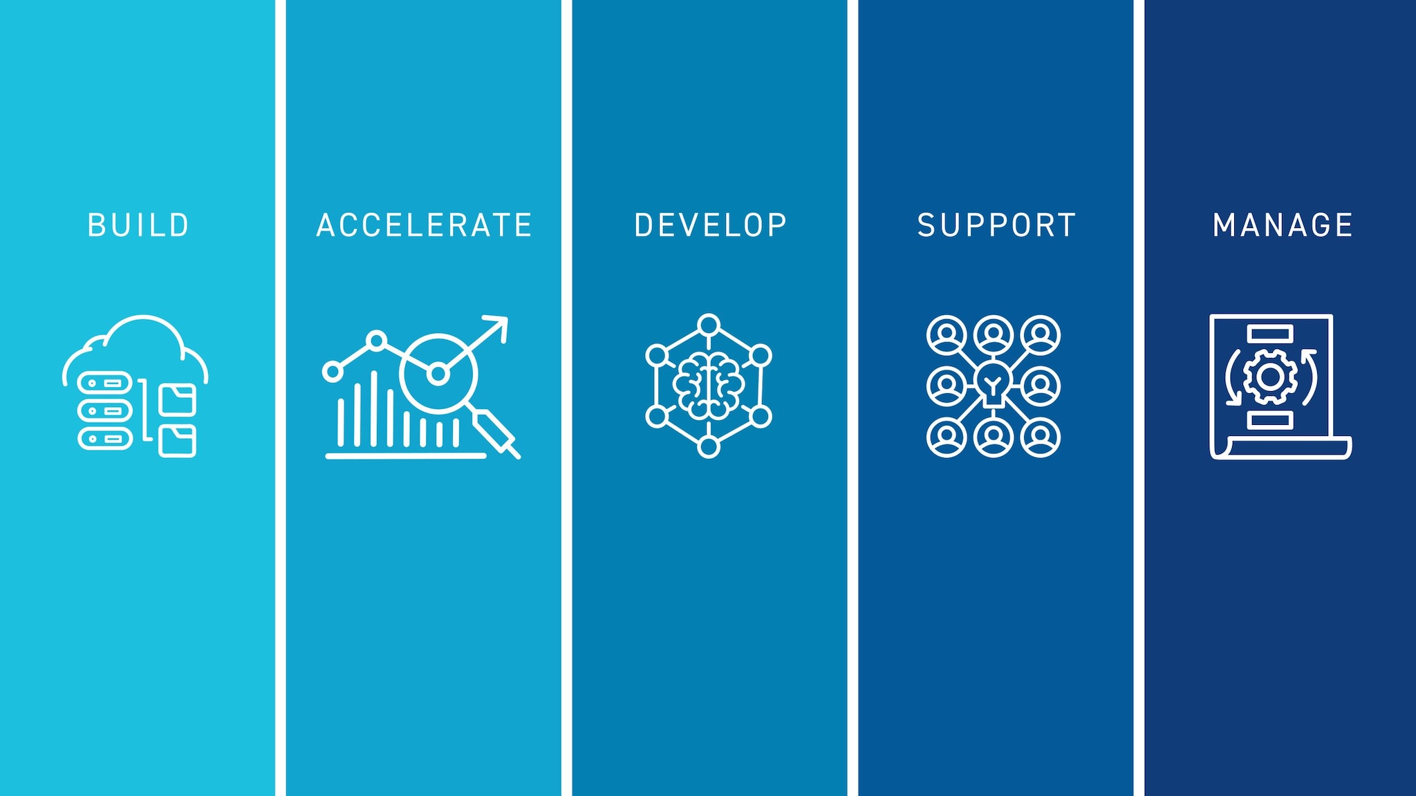 5 DMI priorities - thumbnail 5 DMI priorities: build; accelerate; develop; support; change