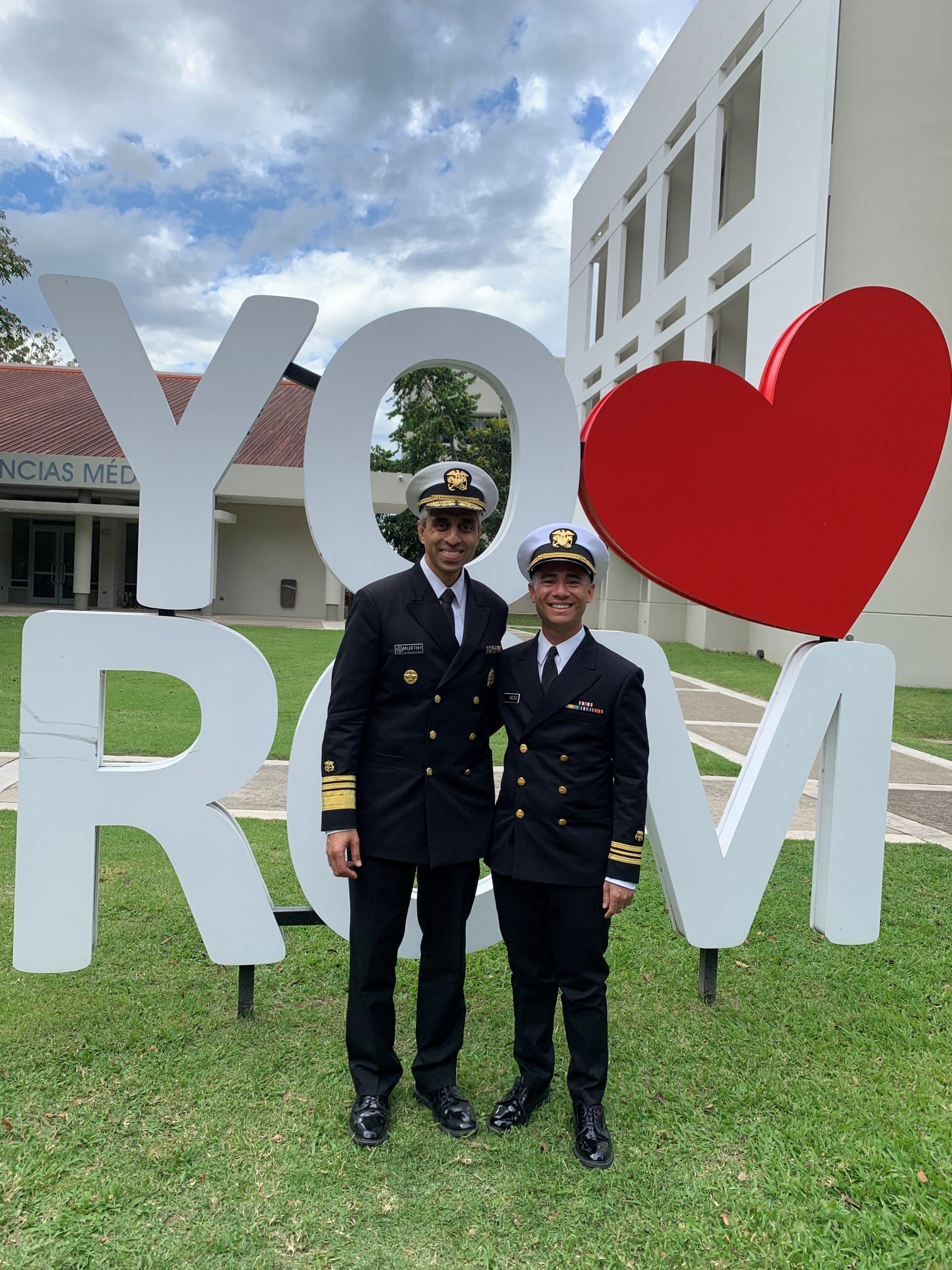 Wong and Murthy LCDR Josh Wong and U.S. Surgeon General Vivek Murthy at in San Juan, Puerto Rico.