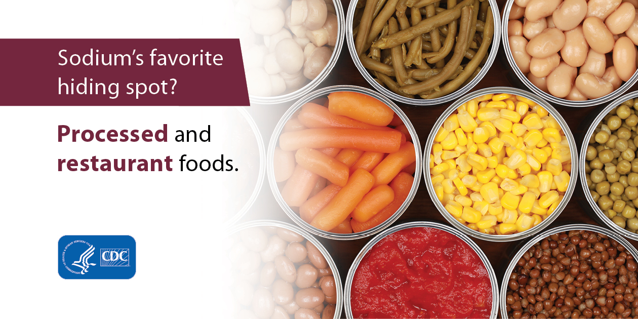 processed-foods Sodium's favorite hiding spot? Processed and restaurant foods.