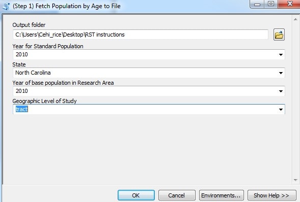 ArcMap10 The Step 1 window with the fields populated with your entries.