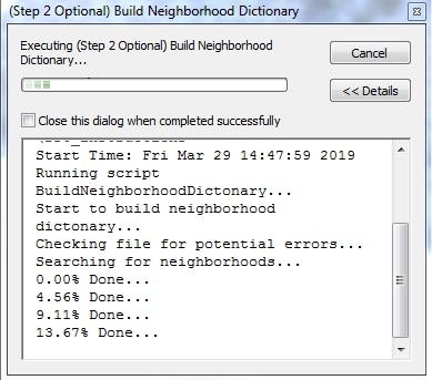 ArcMap13 The Step 2 script window open showing the script that is executing.