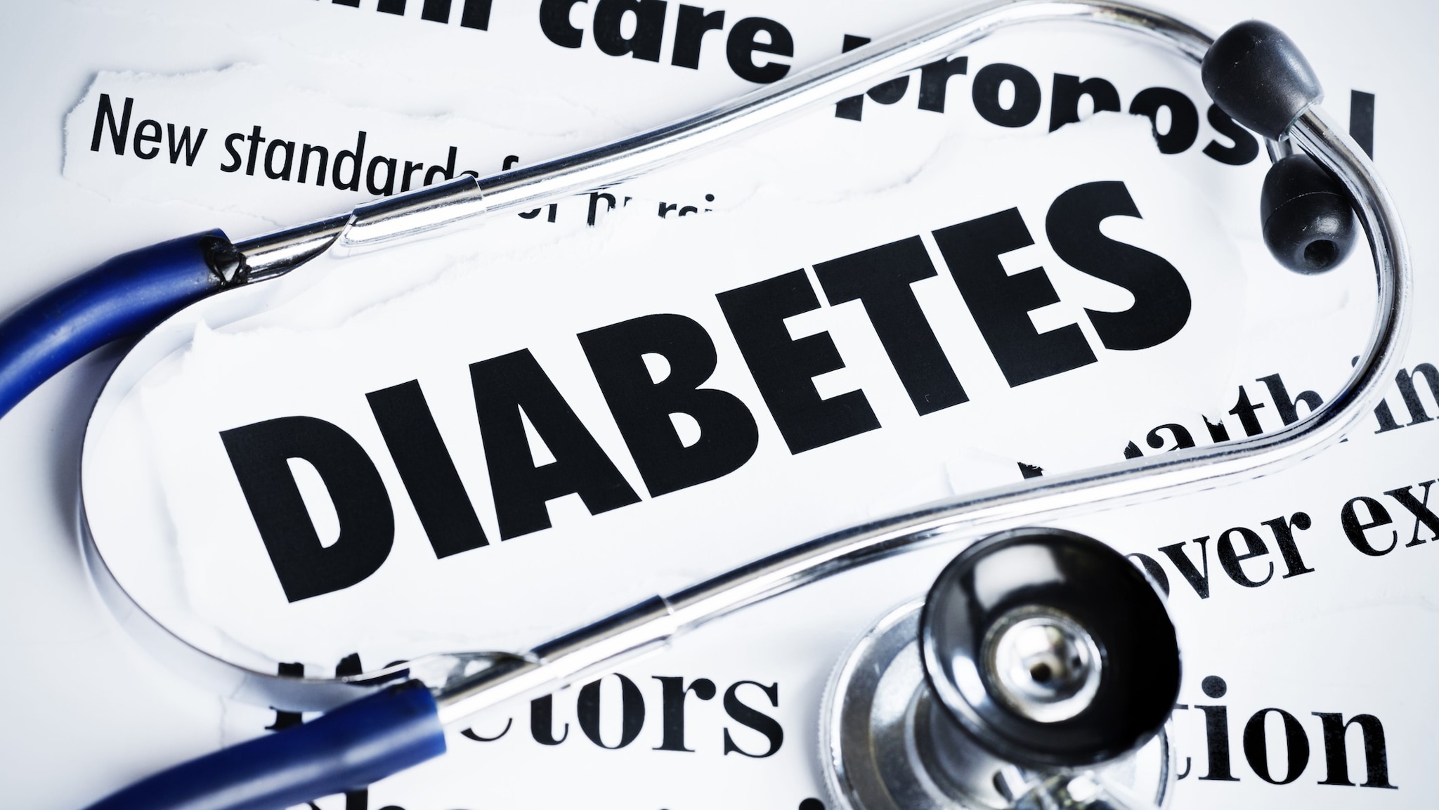 — title missing — Diabetes and related words with a stethoscope