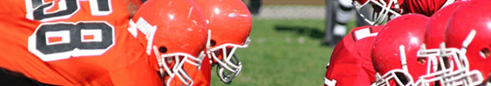 football players lined up in a game