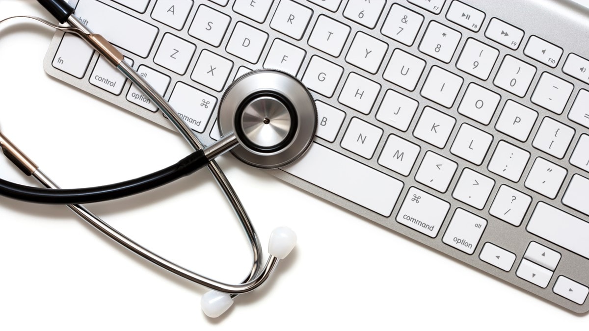 A keyboard and a stethoscope.