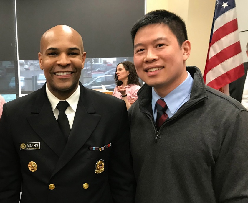 Alex Wu with U.S. Surgeon General Jerome M. Adams in 2019. Alex Wu with U.S. Surgeon General Jerome M. Adams in 2019.