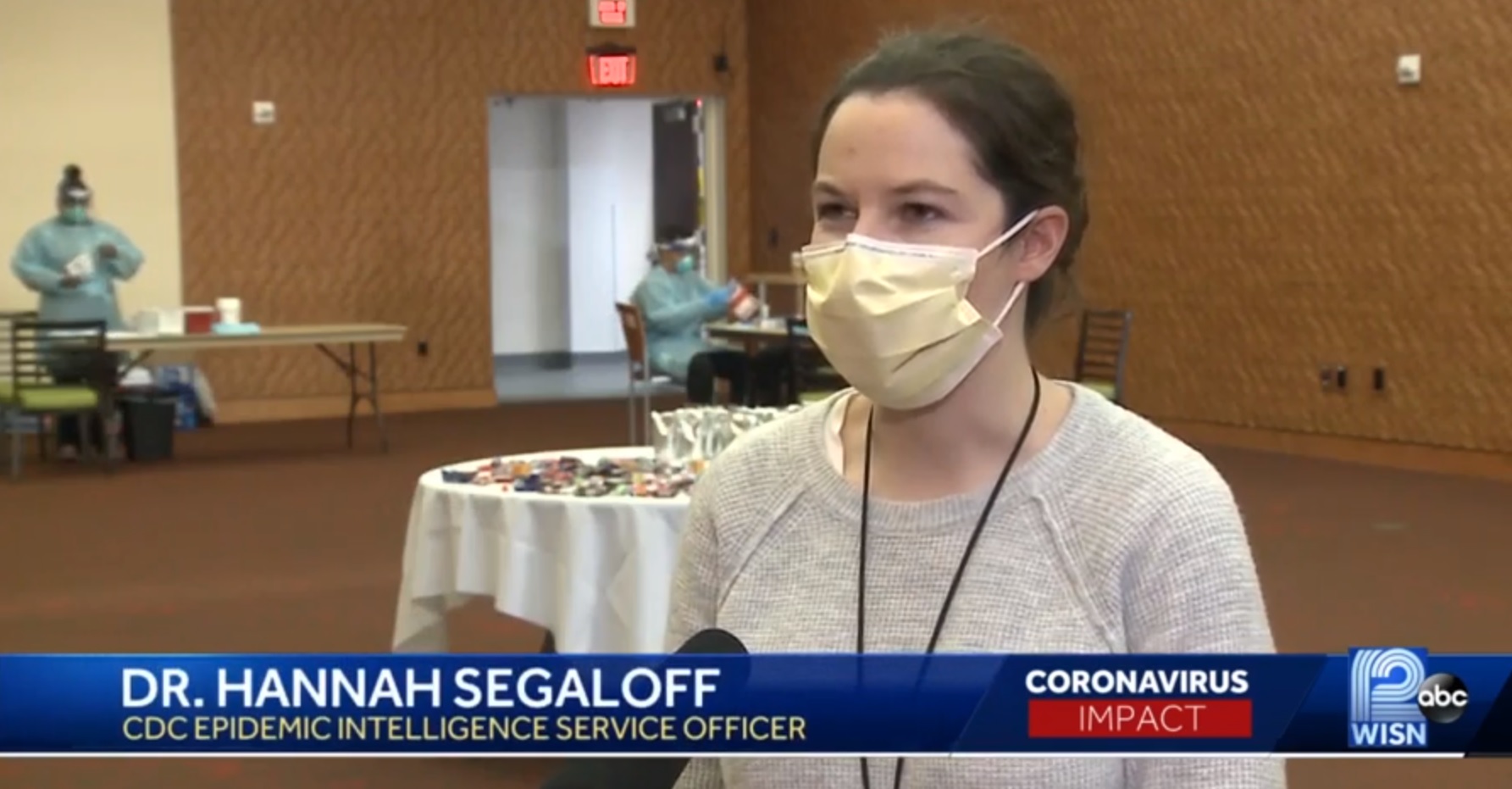 Dr. Hannah Segaloff giving a television interview.