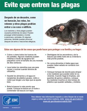 La portada del folleto de los CDC llamada "Mantener a las plagas con una rata grande"