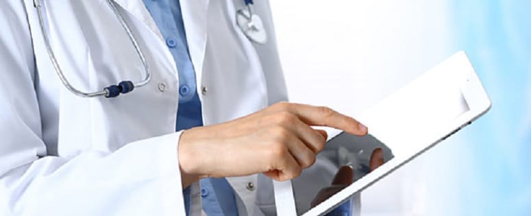 Doctor holding tablet