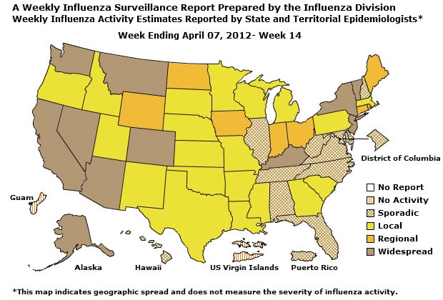 U. S. Map for Weekly Influenza Activity