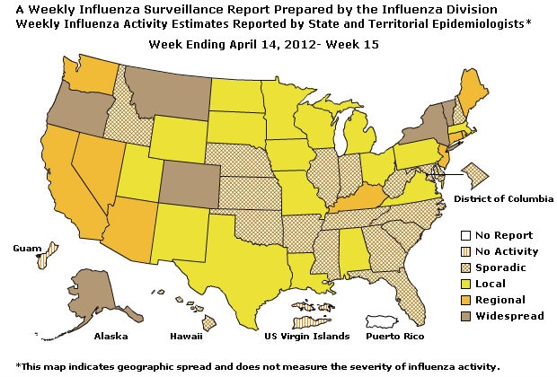 U. S. Map for Weekly Influenza Activity