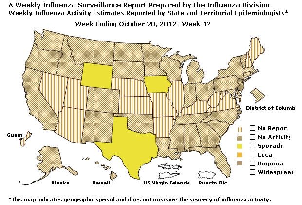 U. S. Map for Weekly Influenza Activity