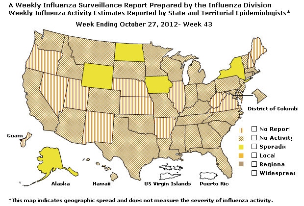 U. S. Map for Weekly Influenza Activity