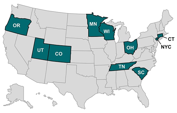 Map of FoodCORE fact sheet graphic