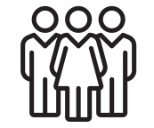 Illustration of a 3 people standing beside each other.