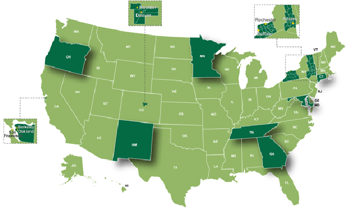 foodnet-us-map2-675px.jpg US Map of FoodNet Sites: California, Colorado, Connecticut, Georgia, Maryland, Minnesota, New Mexico, New York, Oregon, Tennessee