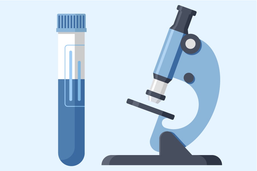 Image of a test tube and a microscope