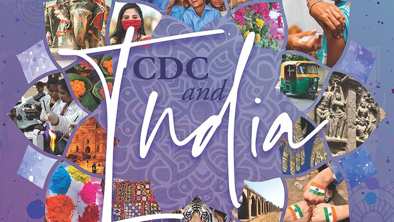 CDC India Report Thumbnail CDC and India report cover featuring images of Indian culture, health initiatives, and historical landmarks.