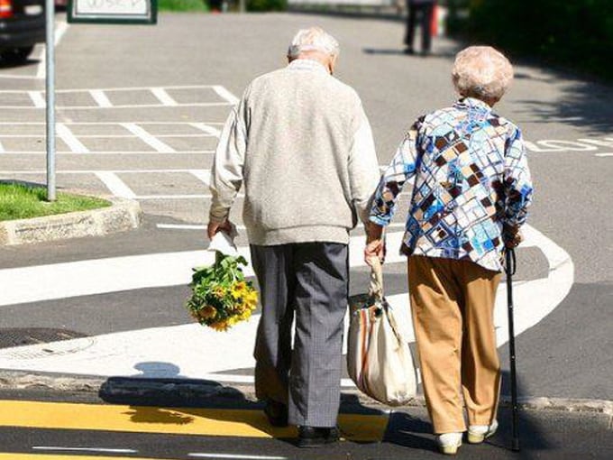 elderly man and woman