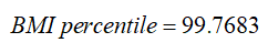 data-file-formula10 BMi percentile equals 99.7683