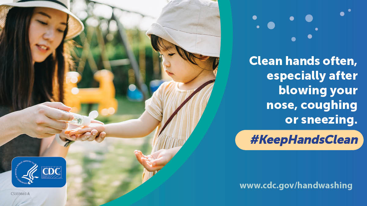 Follow the 5 steps to wash hands the right way: wet, lather, scrub, rinse, and dry.