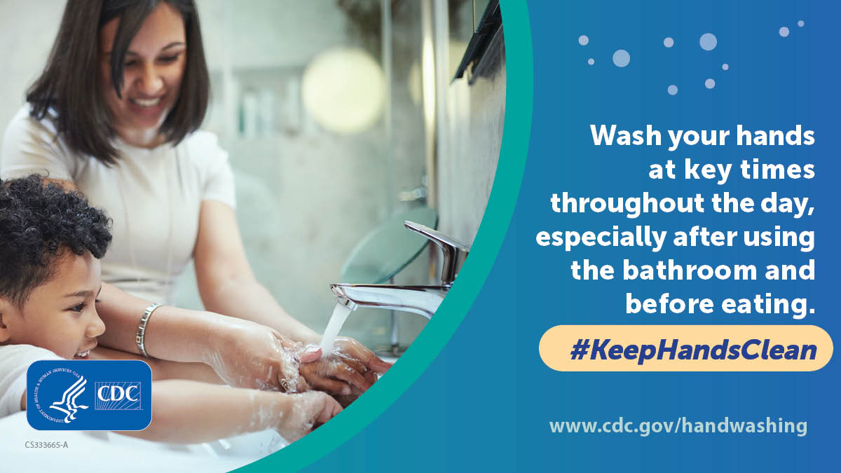 Follow the 5 steps to wash hands the right way: wet, lather, scrub, rinse, and dry.